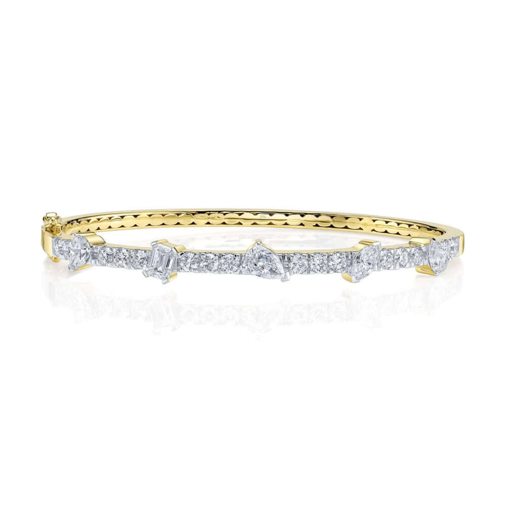 2.79CT DIAMOND EMERALD MARQUISE PEAR BANGLE