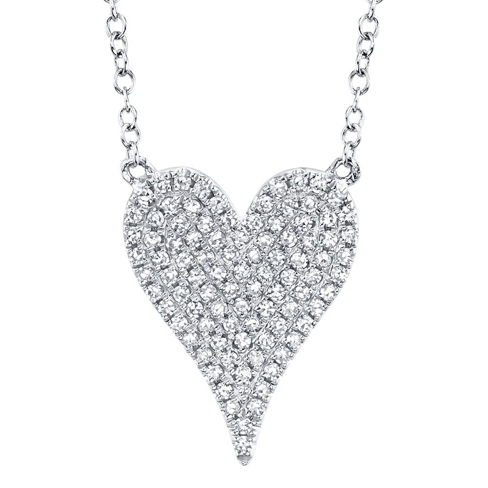0.21CT DIAMOND PAVE HEART NECKLACE