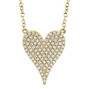 0.21CT DIAMOND PAVE HEART NECKLACE