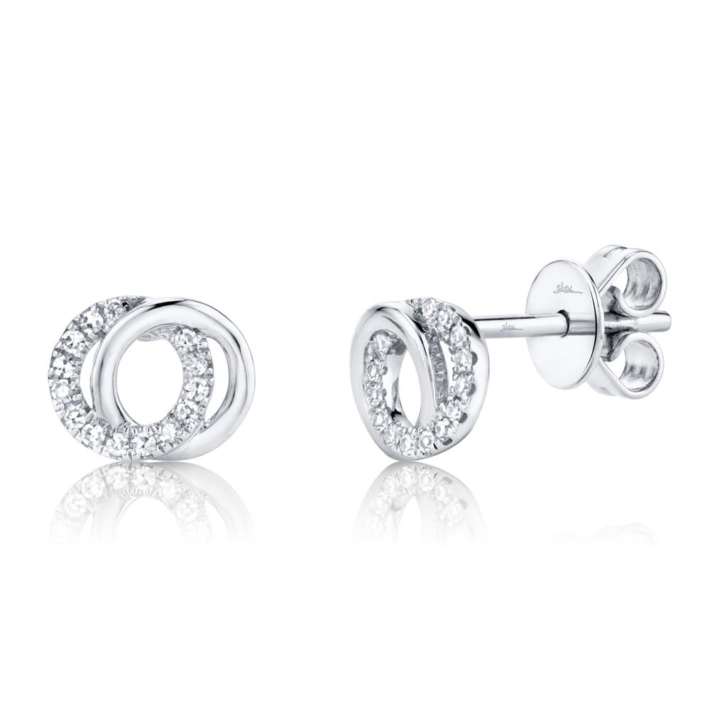 0.09CT DIAMOND LOVE KNOT CIRCLE STUD EARRING