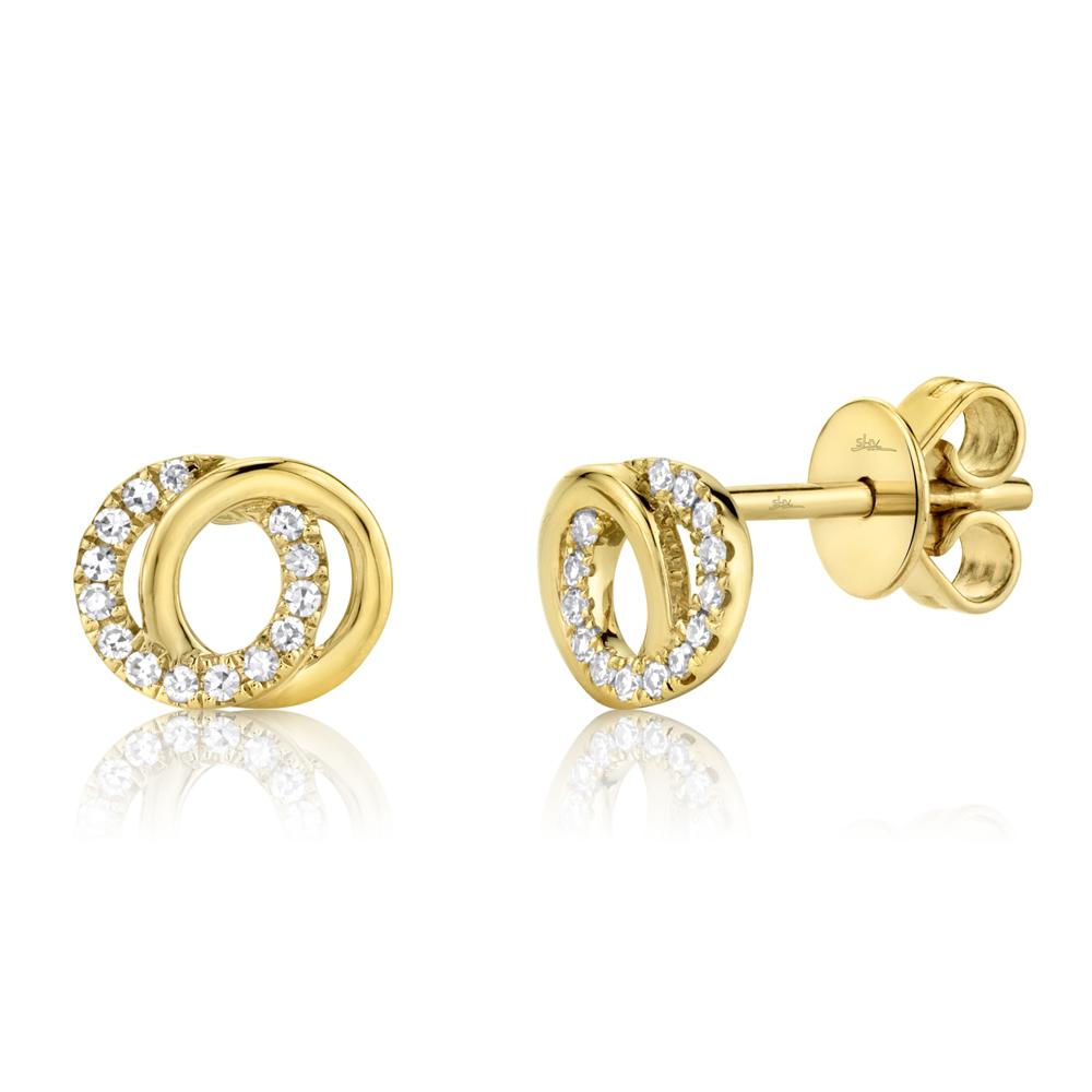 0.09CT DIAMOND LOVE KNOT CIRCLE STUD EARRING