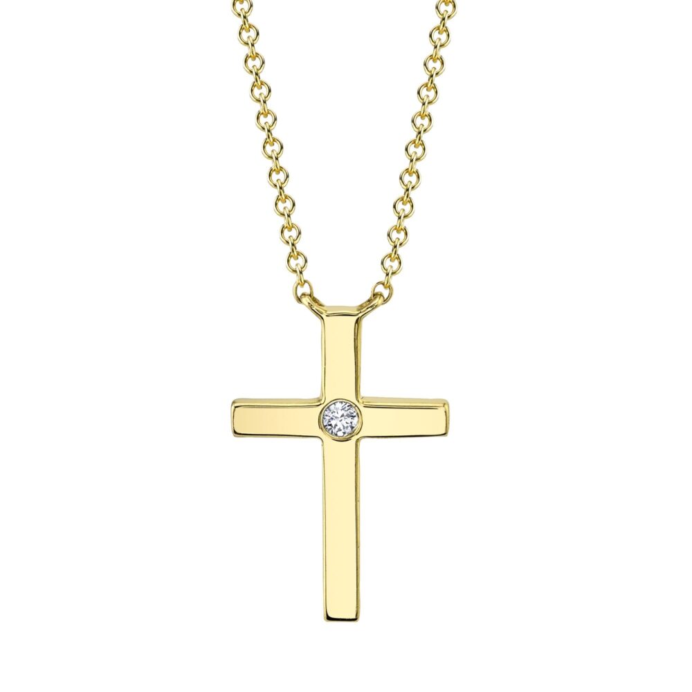 0.03CT DIAMOND CROSS NECKLACE