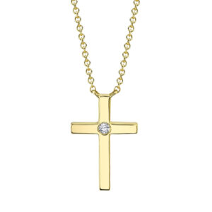 0.03CT DIAMOND CROSS NECKLACE