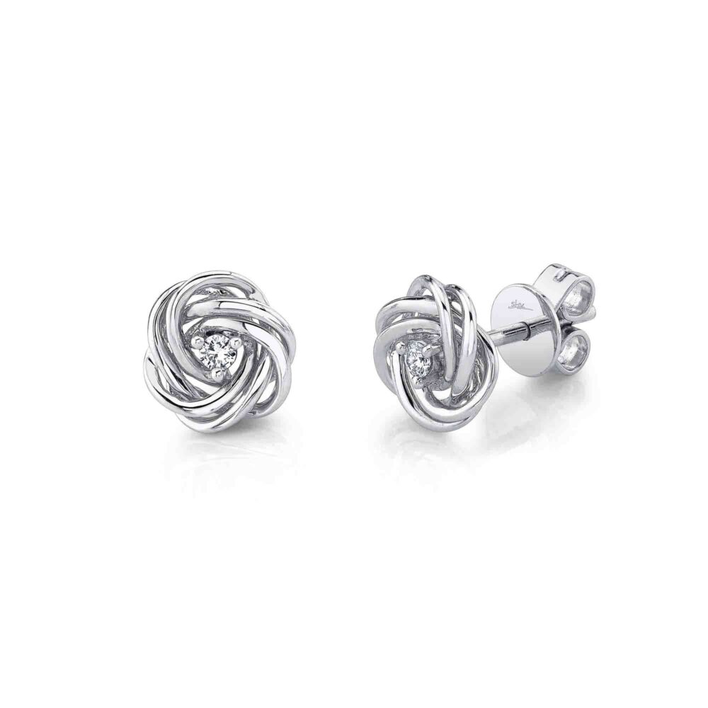 0.06CT DIAMOND LOVE KNOT STUD EARRING