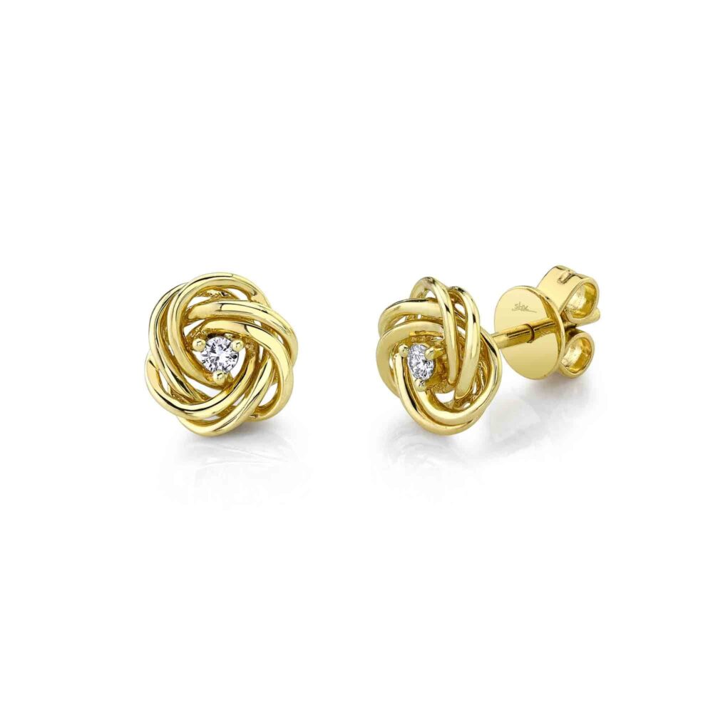 0.06CT DIAMOND LOVE KNOT STUD EARRING