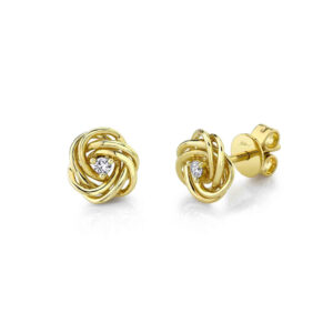 0.06CT DIAMOND LOVE KNOT STUD EARRING