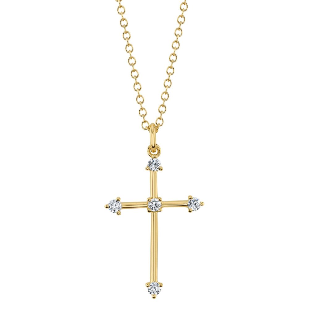 0.13CT DIAMOND CROSS NECKLACE
