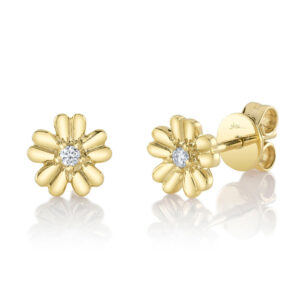 0.04CT DIAMOND FLOWER STUD EARRING