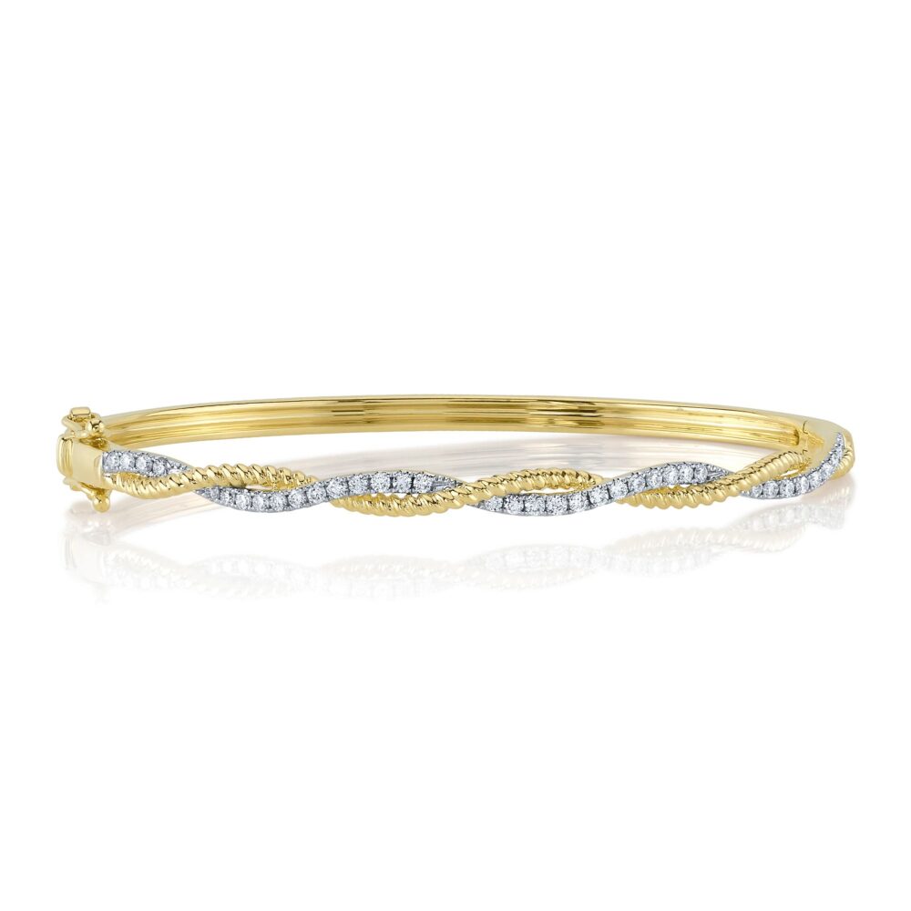 0.53CT DIAMOND TWISTED BANGLE