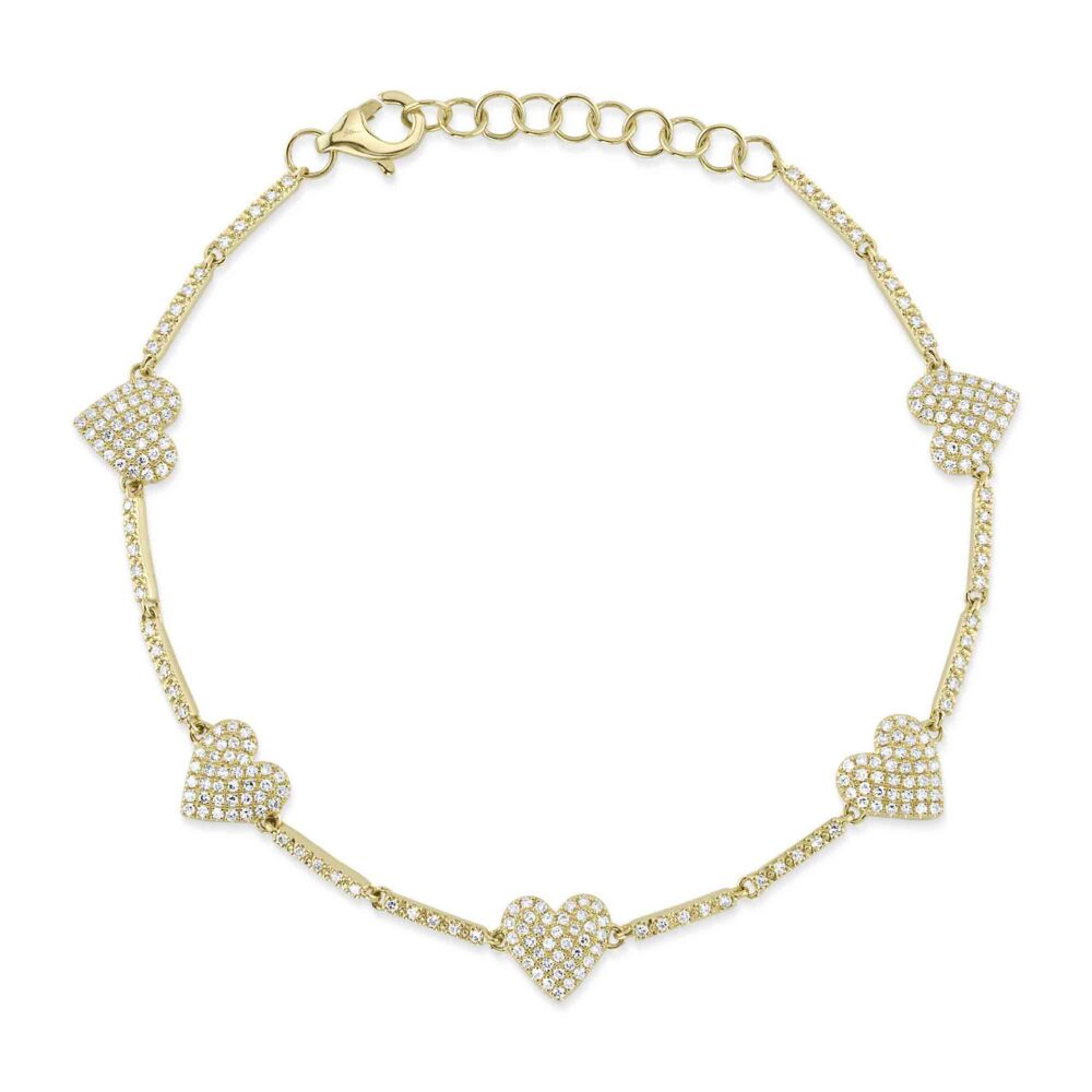 0.55CT DIAMOND PAVE HEART BRACELET