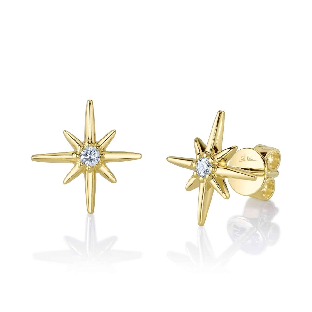 0.07CT DIAMOND NORTH STAR STUD EARRING