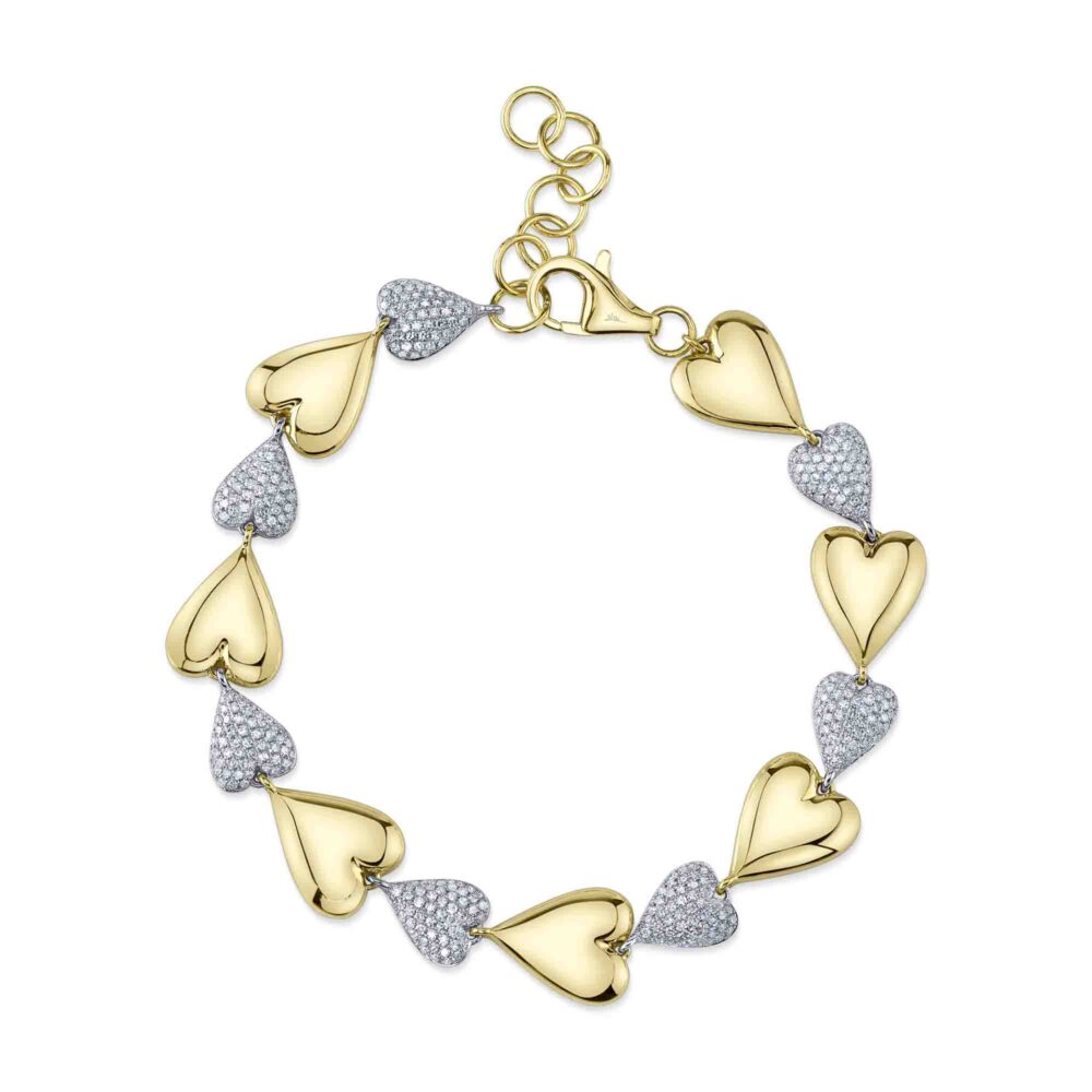0.78CT DIAMOND PAVE HEART BRACELET