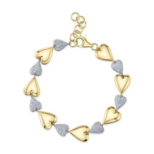 0.78CT DIAMOND PAVE HEART BRACELET