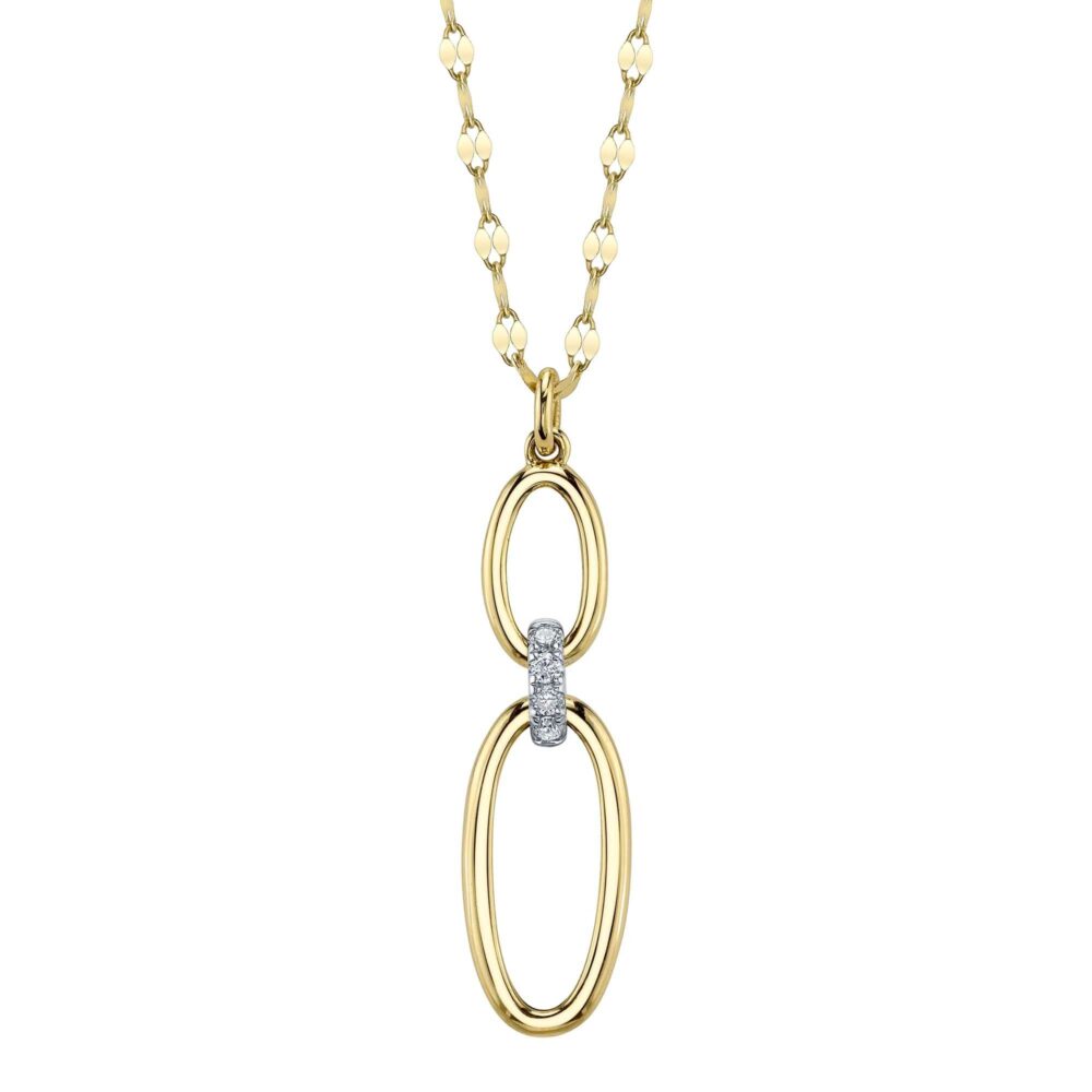 0.06CT DIAMOND OVAL SPARKLE CHAIN NECKLACE