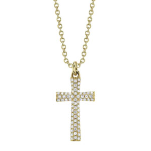0.14CT DIAMOND PAVE CROSS NECKLACE