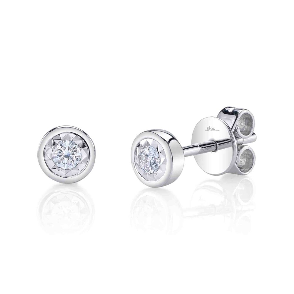 0.10CT DIAMOND BEZEL STELLA STUD EARRING