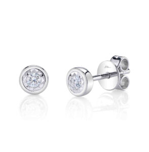 0.10CT DIAMOND BEZEL STELLA STUD EARRING