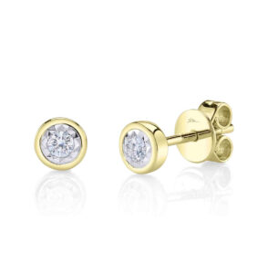 0.10CT DIAMOND BEZEL STELLA STUD EARRING