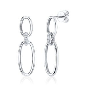 0.10CT DIAMOND OVAL EARRINGS
