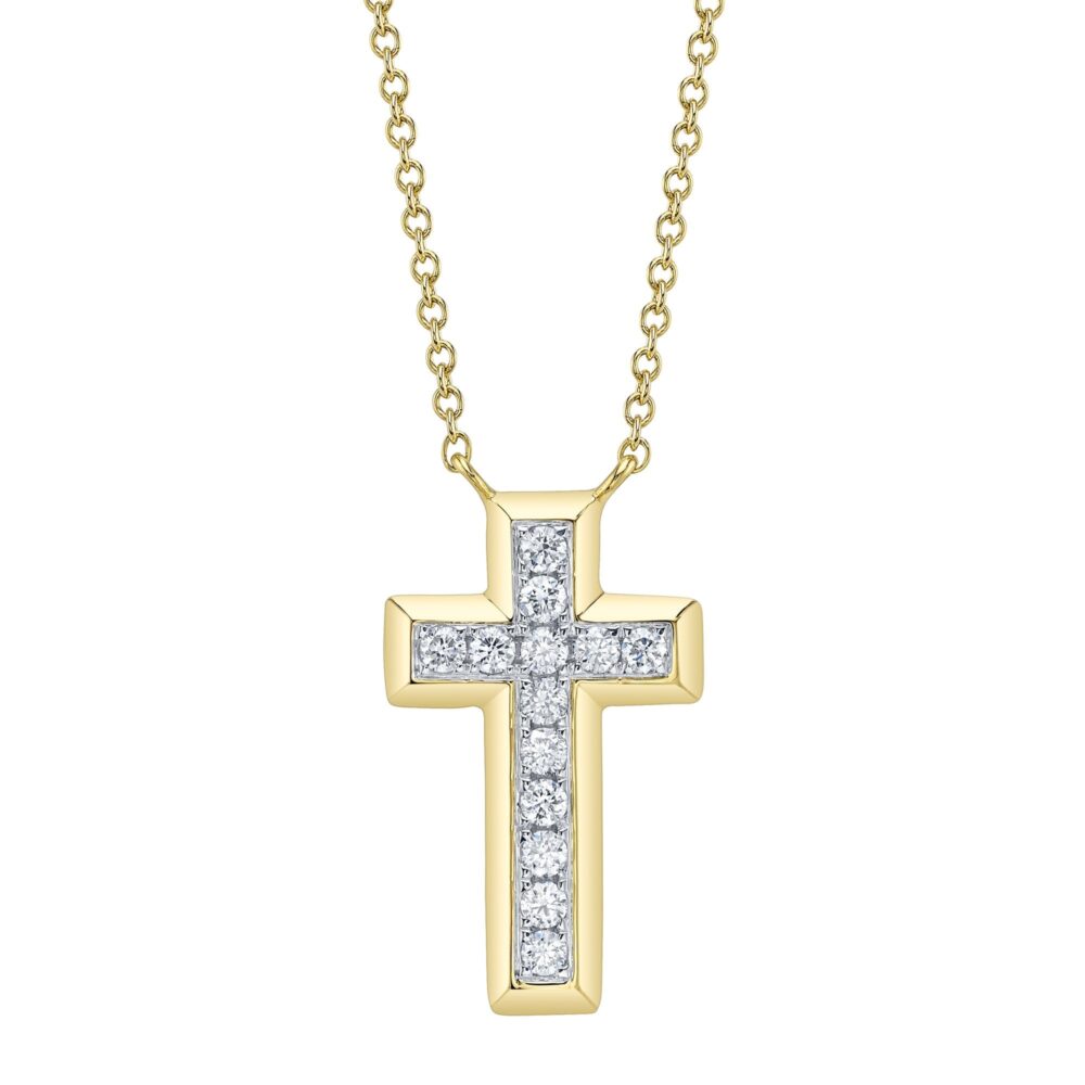 0.17CT DIAMOND CROSS NECKLACE