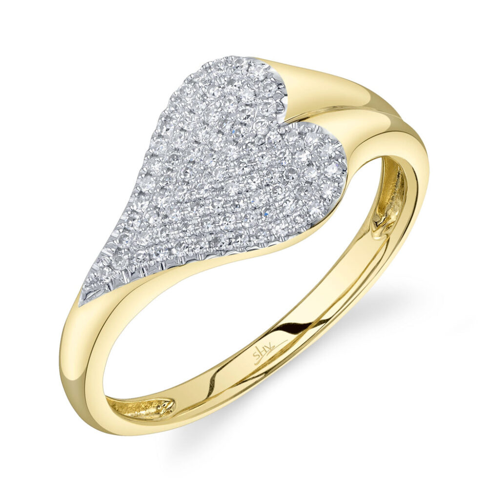0.18CT DIAMOND PAVE HEART RING