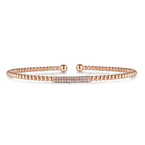14K Rose Gold Bujukan Cuff Bracelet with Diamonds