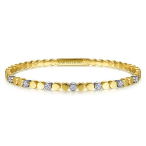 14K White-Yellow Gold Diamond Bangle