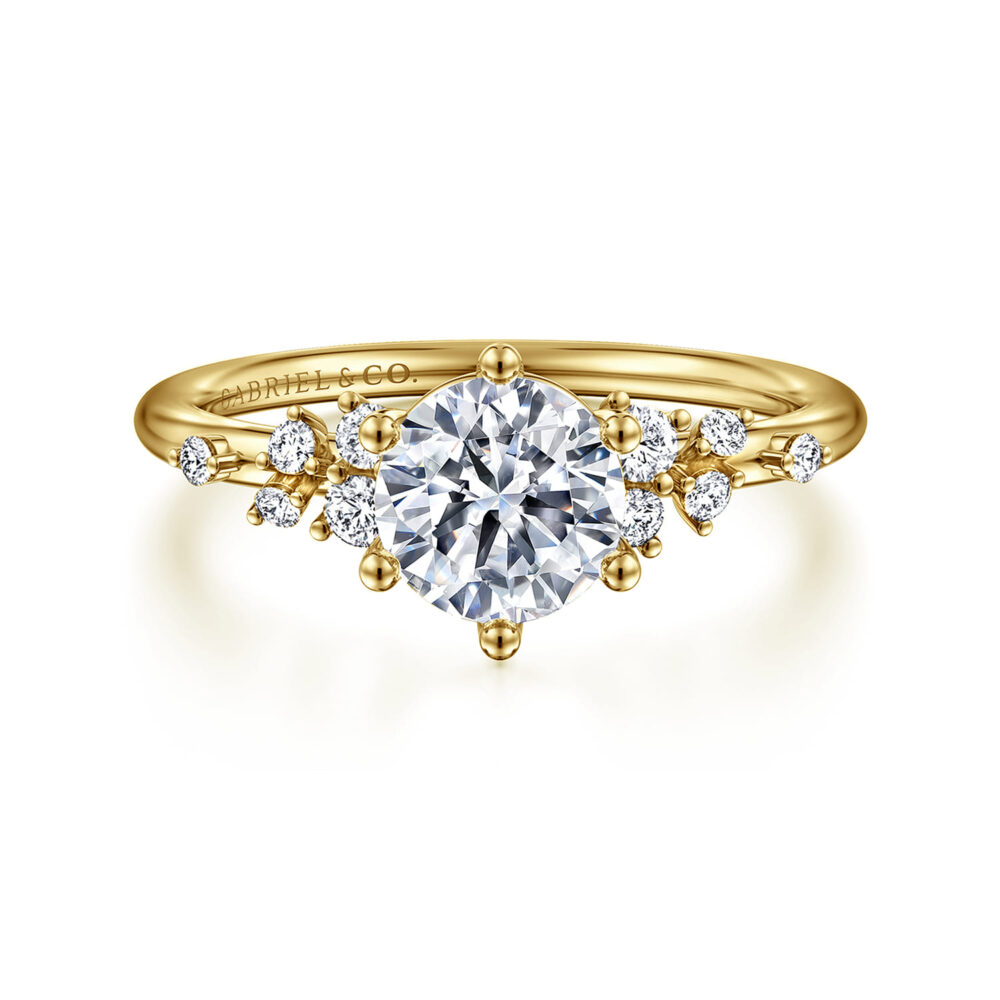 Reena – 14K Yellow Gold 6 Prong Round Diamond Engagement Ring