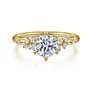 Reena – 14K Yellow Gold 6 Prong Round Diamond Engagement Ring