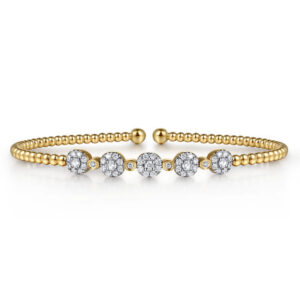 14K Yellow Gold Bujukan Diamond Split Bangle