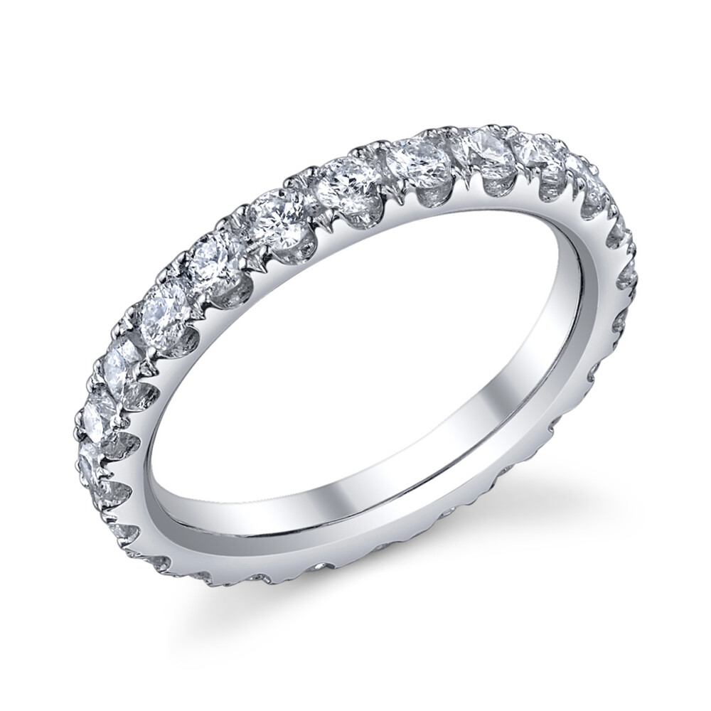 Round Diamond Split Prong Eternity Band