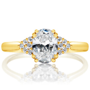 Oval Diamond Cluster Engagement Ring