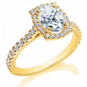 Oval Edge Halo Engagement Ring