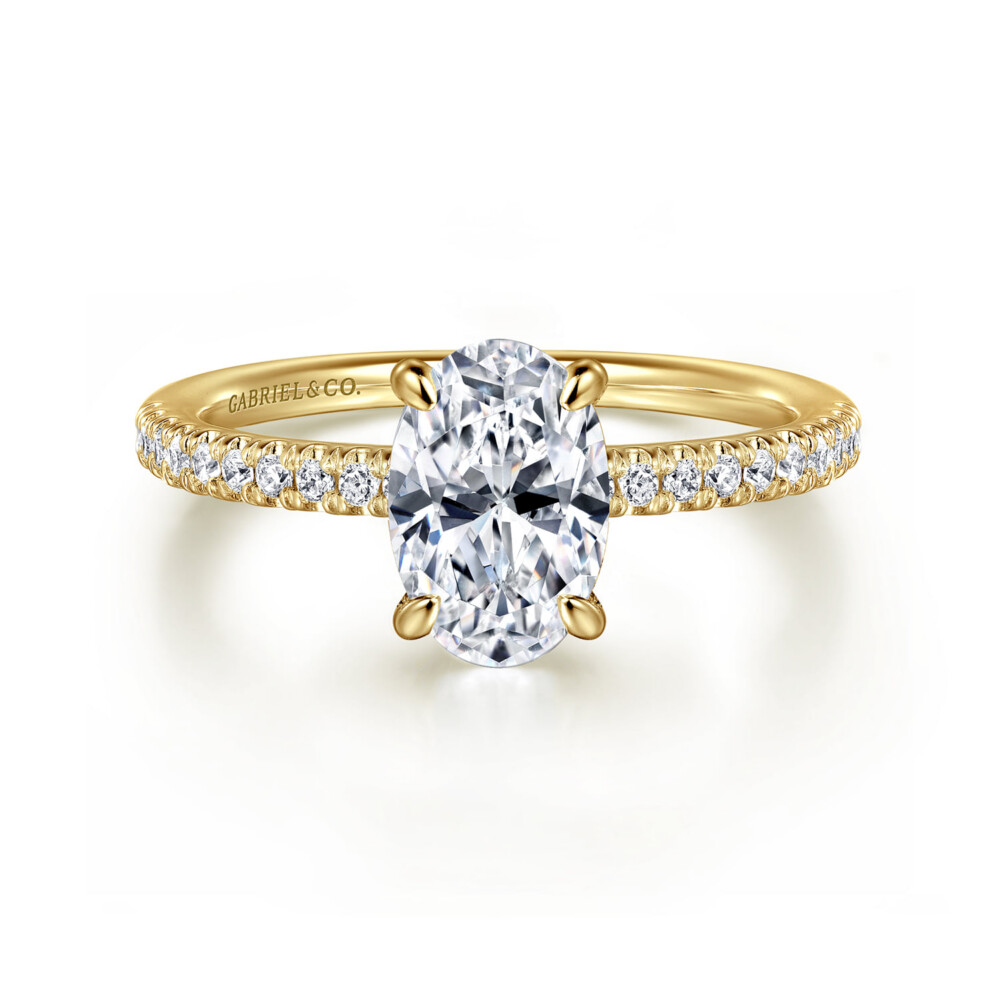 Stasia – 14K Yellow Gold Oval Cut Diamond Engagement Ring