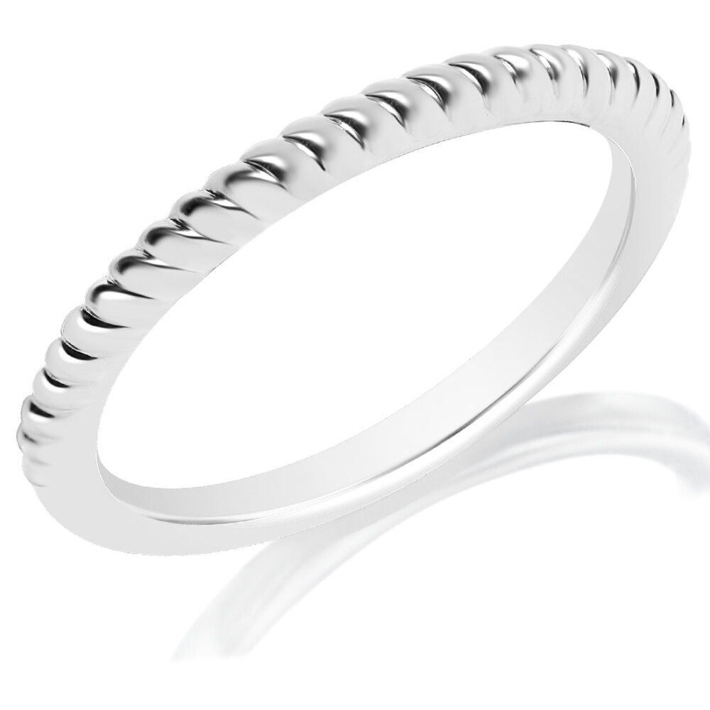 High Polish Ridged Wedding Band