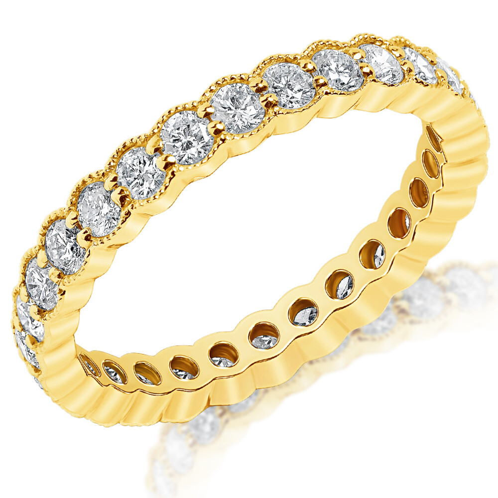 Vintage Style Diamond Studded Eternity Band