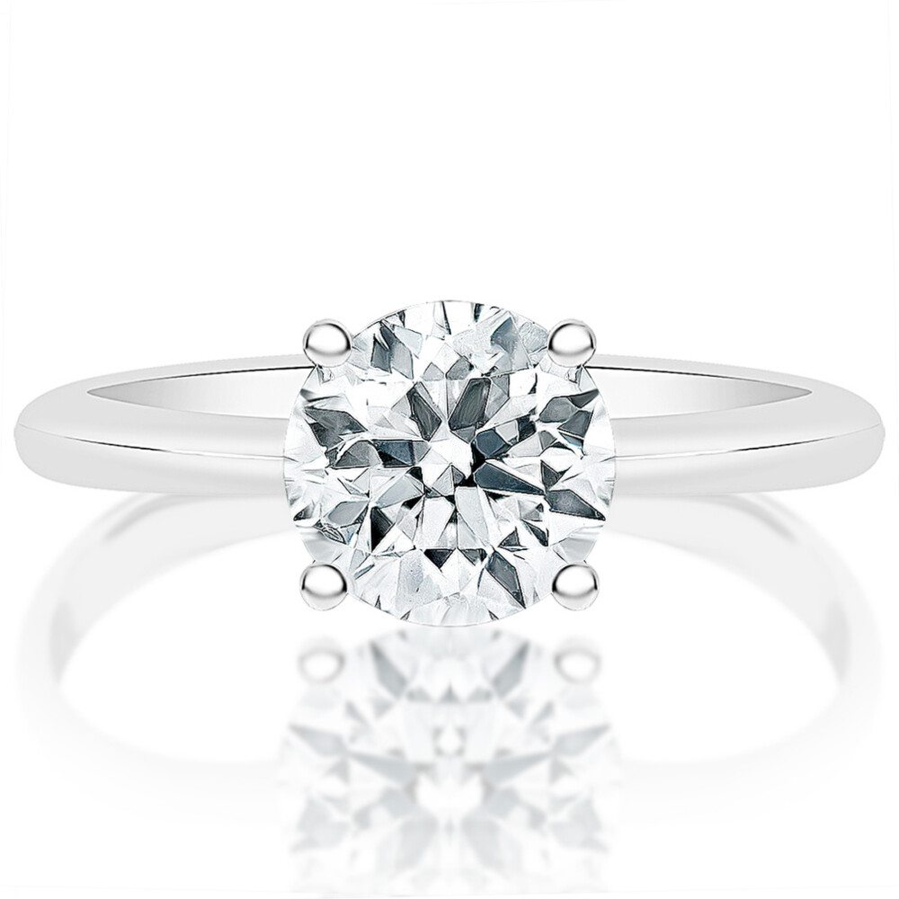 Round Wide Shank Solitaire Engagement Ring