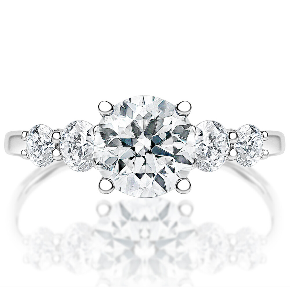 Round Diamond Five Stone Engagement Ring