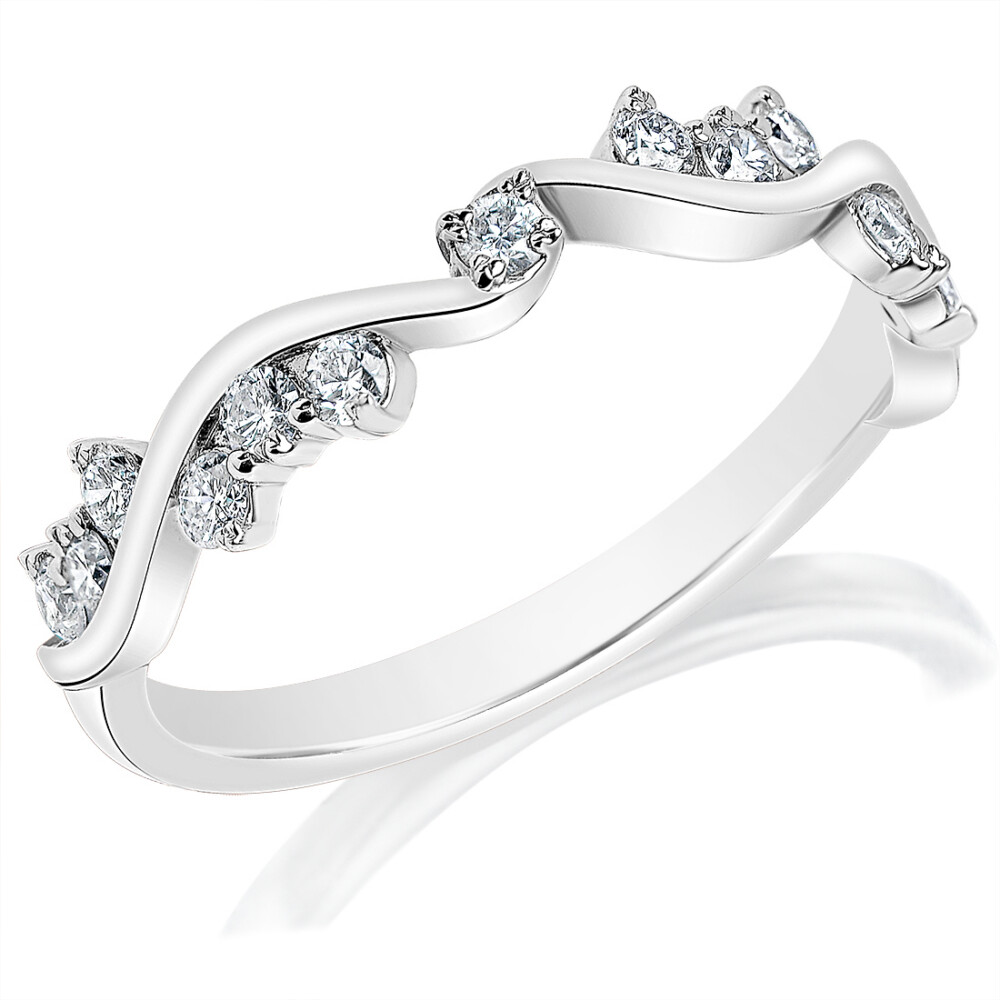 Clusters and Waves Wedding Ring