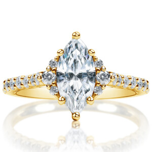 Marquise Diamond Side Halo Engagement Ring