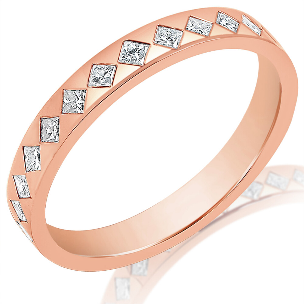 Burnished Princess Eternity Band