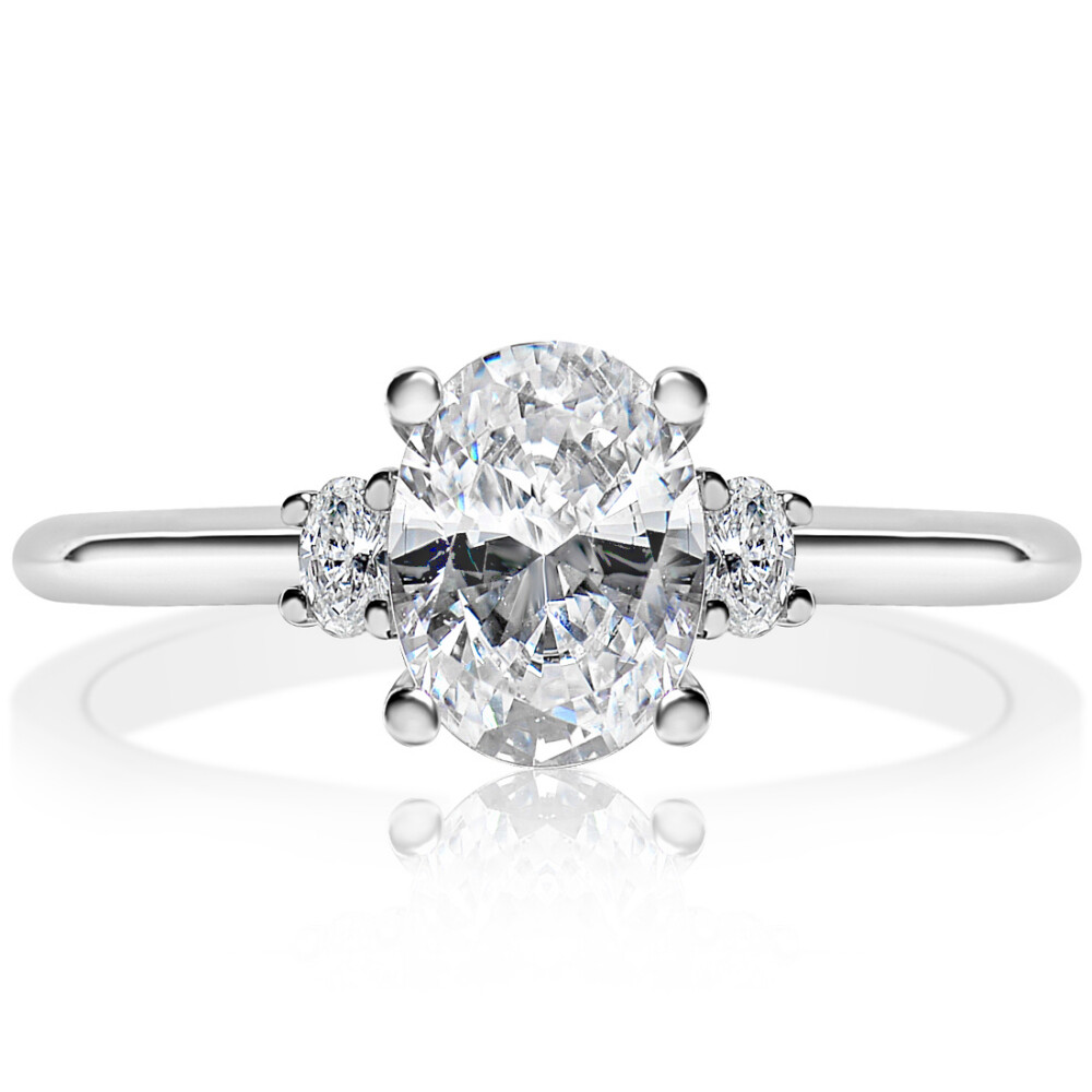 Oval Three Stone Engagement Ring