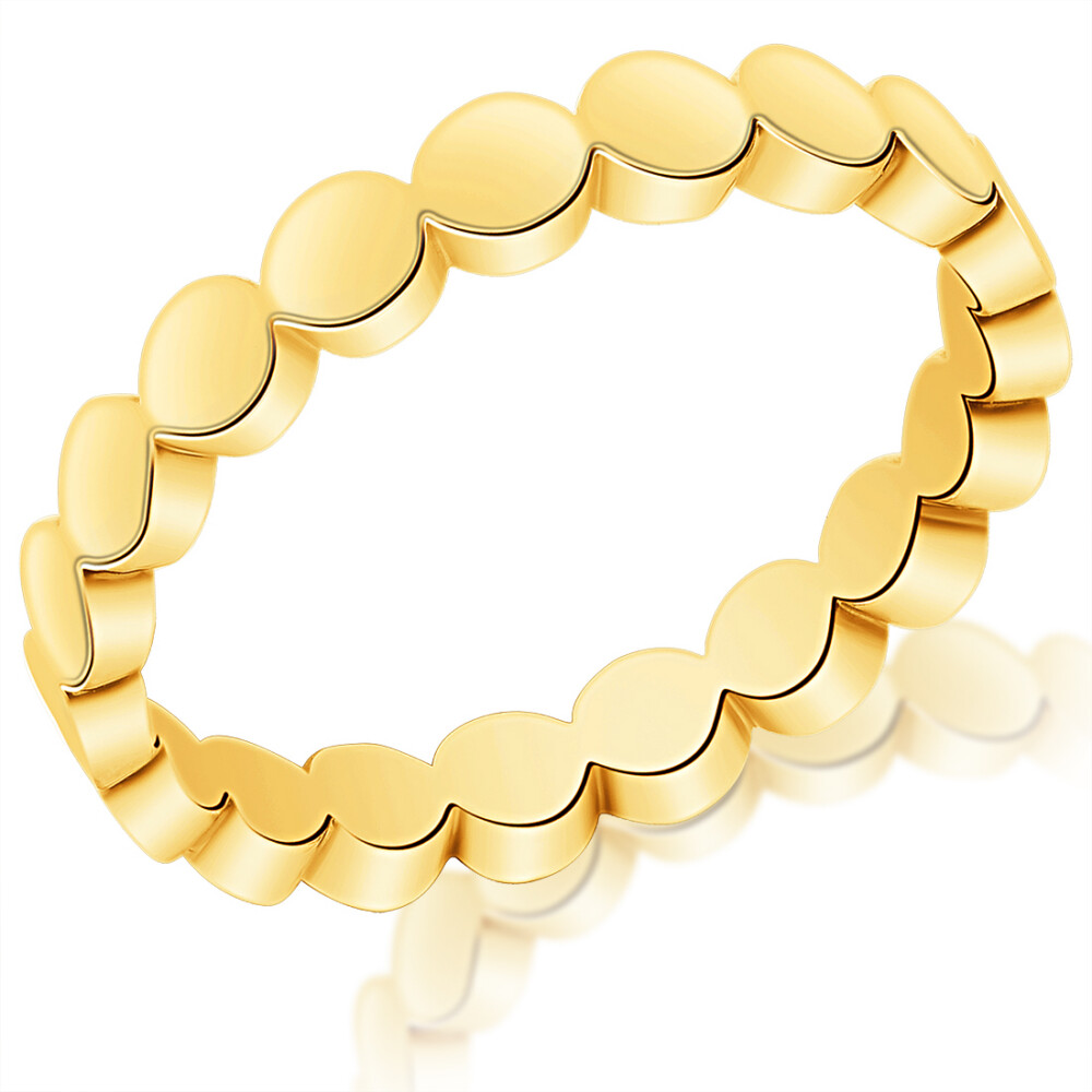 High Polish Scalloped Wedding Band