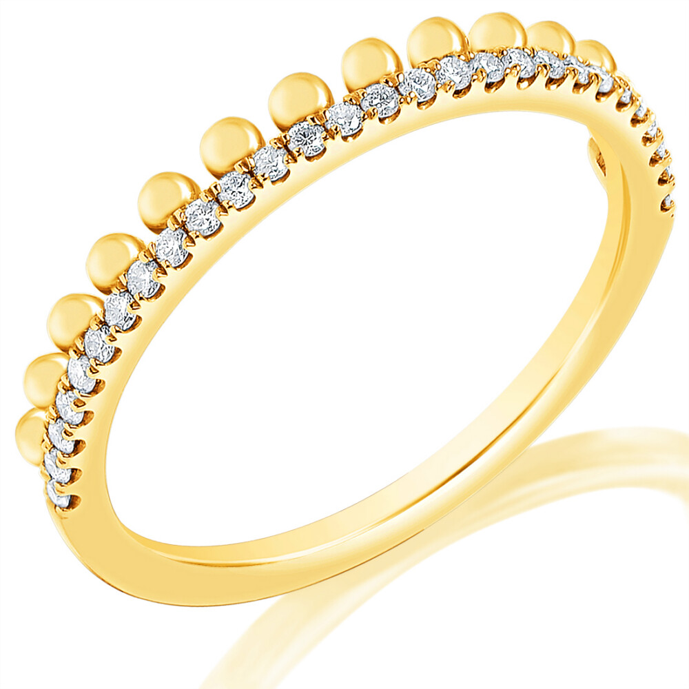 Beaded Halfway Diamond Wedding Band