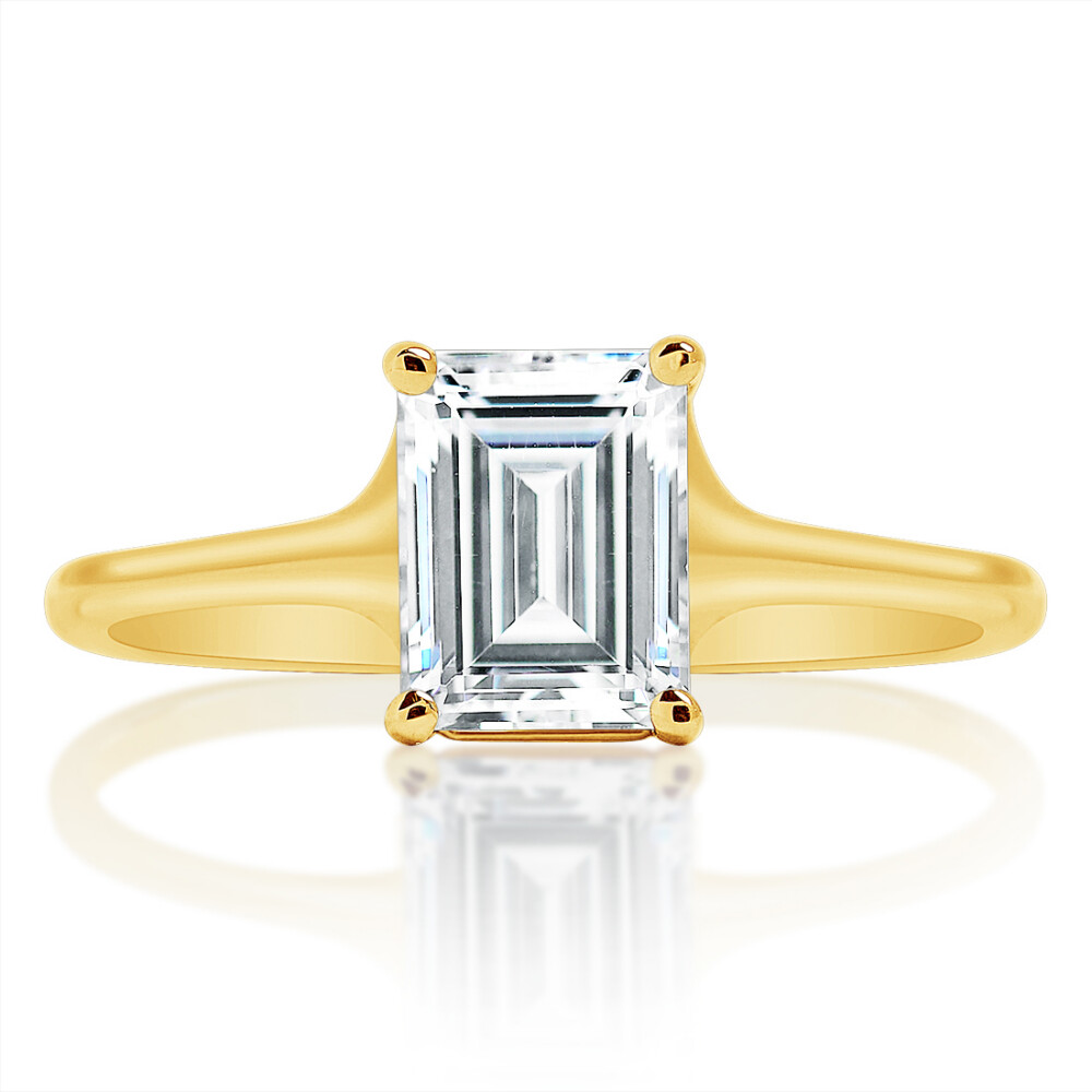 Radiant Solitaire Graduated Band Engagement Ring