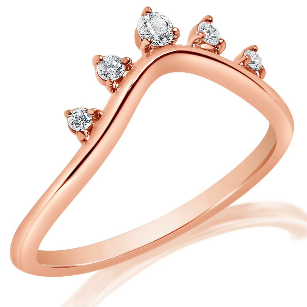 Five Diamond Curved Band