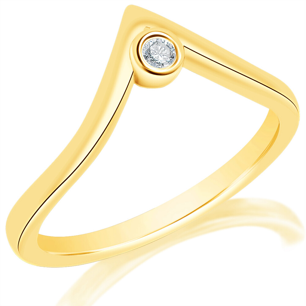 Diamond Bezel Pointed Band