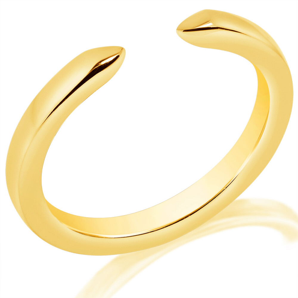 High Polish Open Pointed Wedding Band