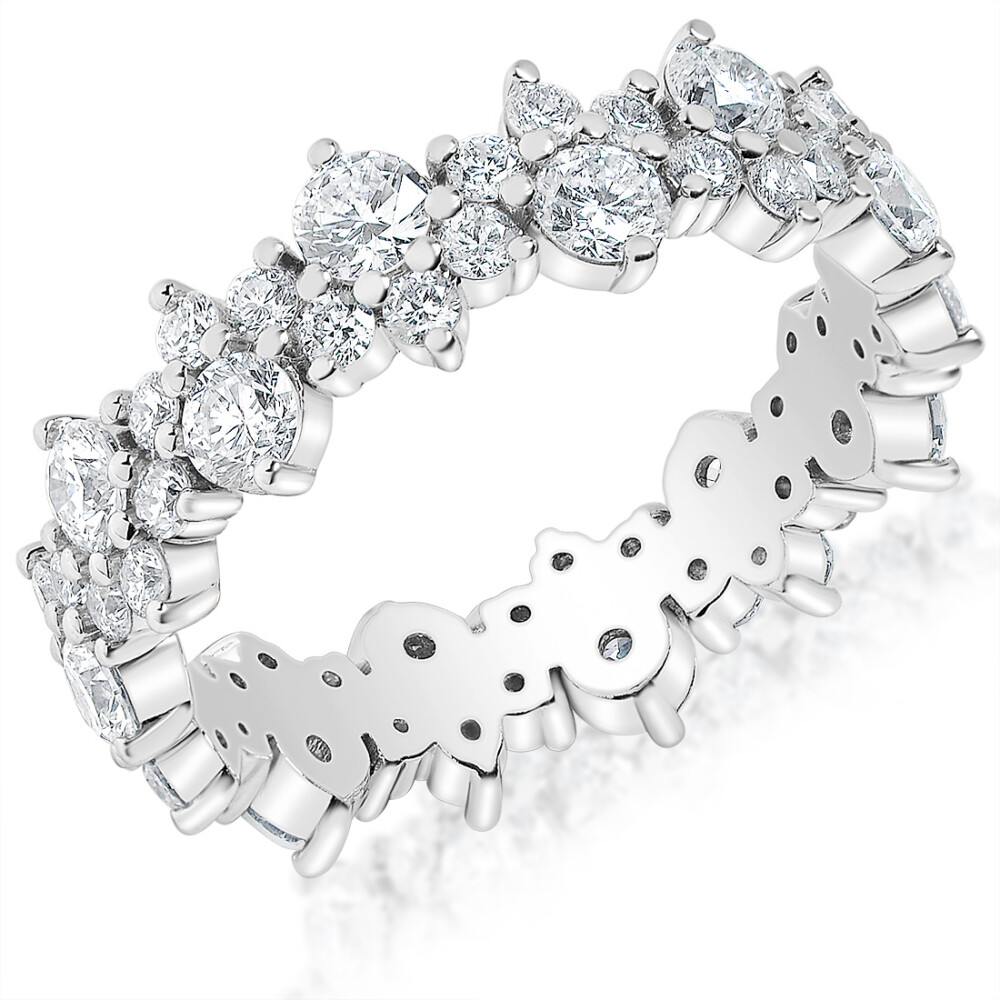 Round Diamond Cluster Eternity Ring