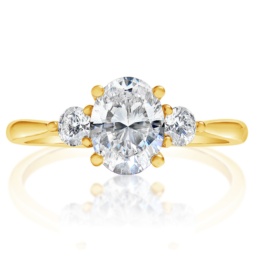 Oval Three Stone Engagement Ring